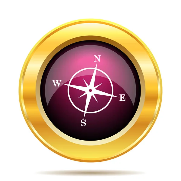 Compass Icon Internet Button White Background — Stock Photo, Image