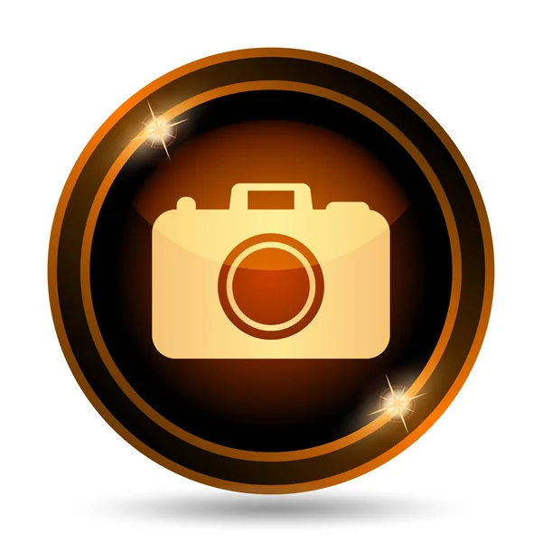 Icona Della Fotocamera Fotografica Pulsante Internet Sfondo Bianco — Foto Stock