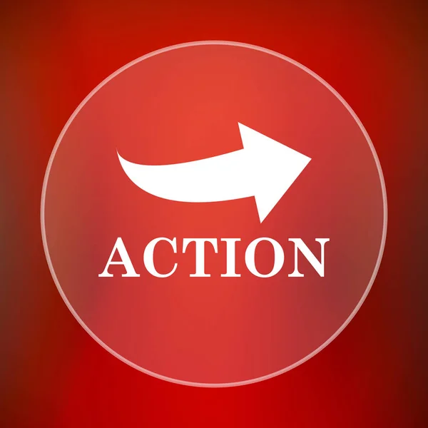 Action Icon Internet Button Red Background — Stock Photo, Image