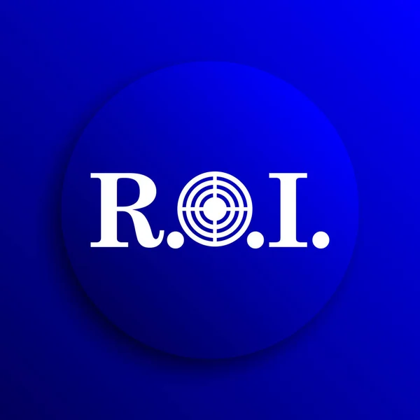 Icono Roi Botón Internet Sobre Fondo Azul — Foto de Stock