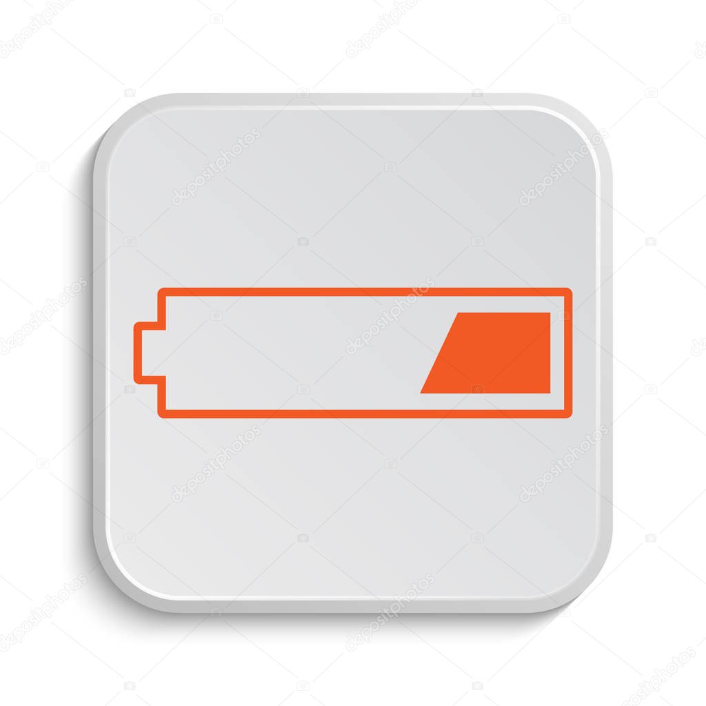 1 third charged battery icon. Internet button on white background