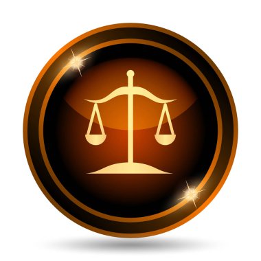 Denge simgesi. Beyaz arka plan üzerinde Internet düğmesi