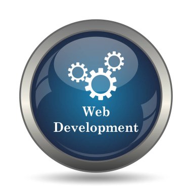 Web geliştirme simgesi. Beyaz arka plan üzerinde Internet düğmesi