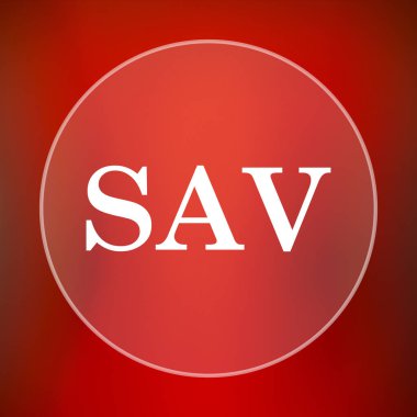 Sav simgesi. Internet düğmesini kırmızı zemin üzerine