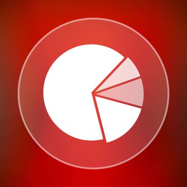 Grafik pasta simgesi. Internet düğmesini kırmızı zemin üzerine