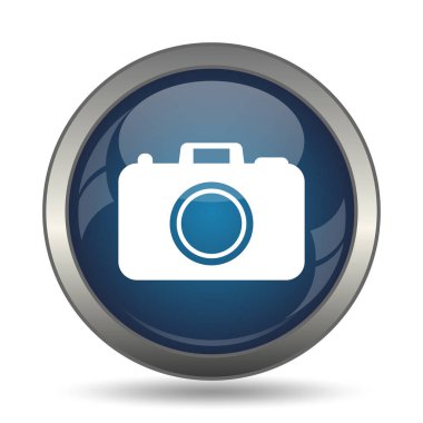 Fotoğraf kamera simgesi. Beyaz arka plan üzerinde Internet düğmesi