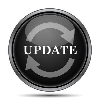 Update simgesi. Beyaz arka plan üzerinde Internet düğmesi