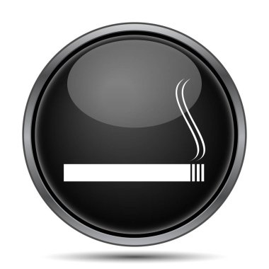 Sigara simgesi. Beyaz arka plan üzerinde Internet düğmesi