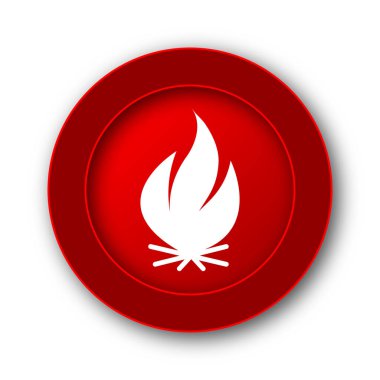 Yangın simgesi. Beyaz arka plan üzerinde Internet düğmesi.