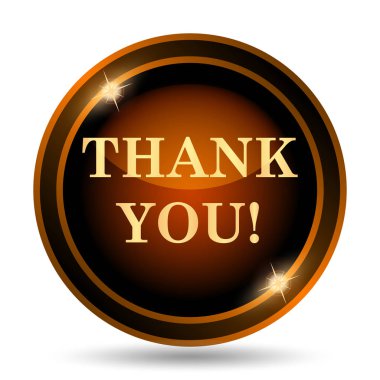 Teşekkür ederim simgesi. Beyaz arka plan üzerinde Internet düğmesi