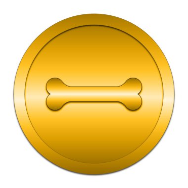 Kemik simgesi. Beyaz arka plan üzerinde Internet düğmesi.