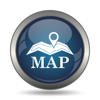 Harita simgesi. Beyaz arka plan üzerinde Internet düğmesi