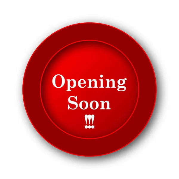 Opening soon icon. Internet button on white background.