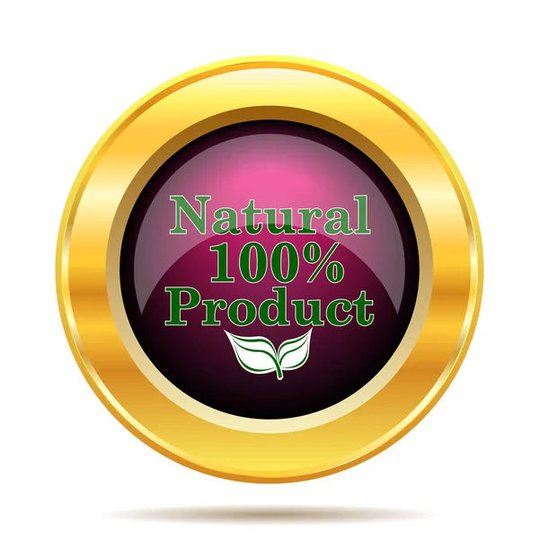 Ícone Produto 100 Natural Botão Internet Fundo Branco — Fotografia de Stock