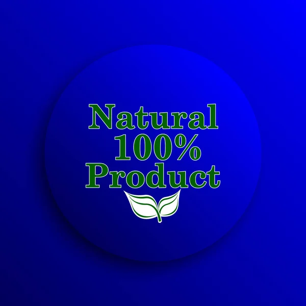 100 天然产品图标 蓝色背景上的互联网按钮 — 图库照片