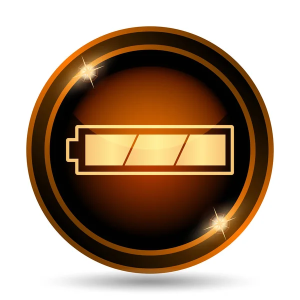 Fully Charged Battery Icon Internet Button White Background — Stock Photo, Image