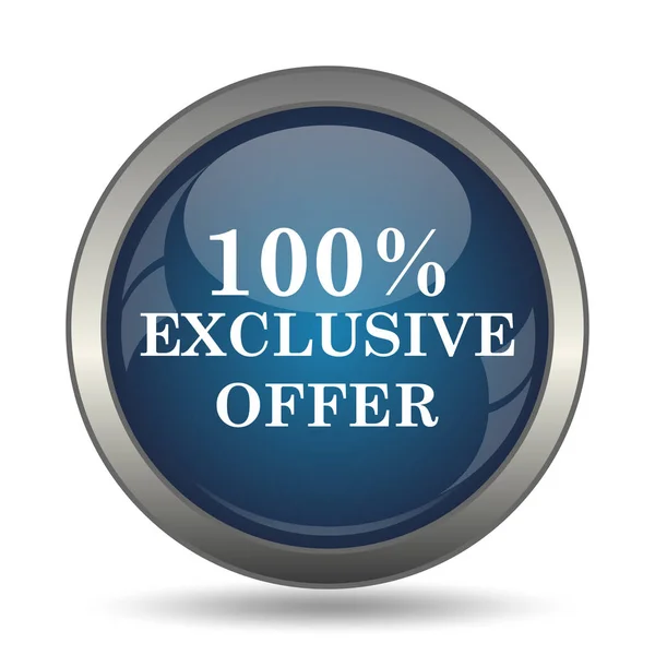 100 Exclusive Offer Icon Internet Button White Background — Stock Photo, Image
