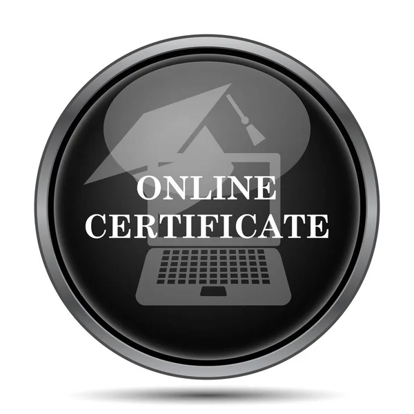 Icono Certificado Línea Botón Internet Sobre Fondo Blanco —  Fotos de Stock