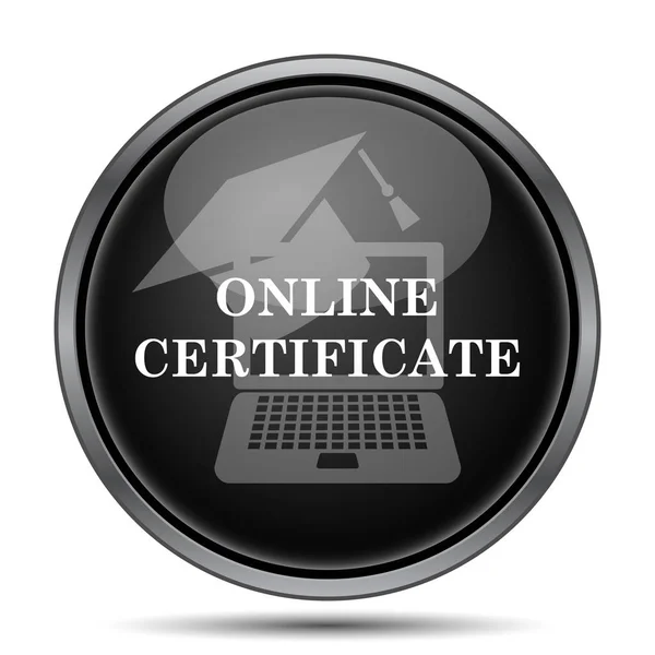 Ikona Certifikátu Režimu Online Internet Tlačítko Bílém Pozadí — Stock fotografie