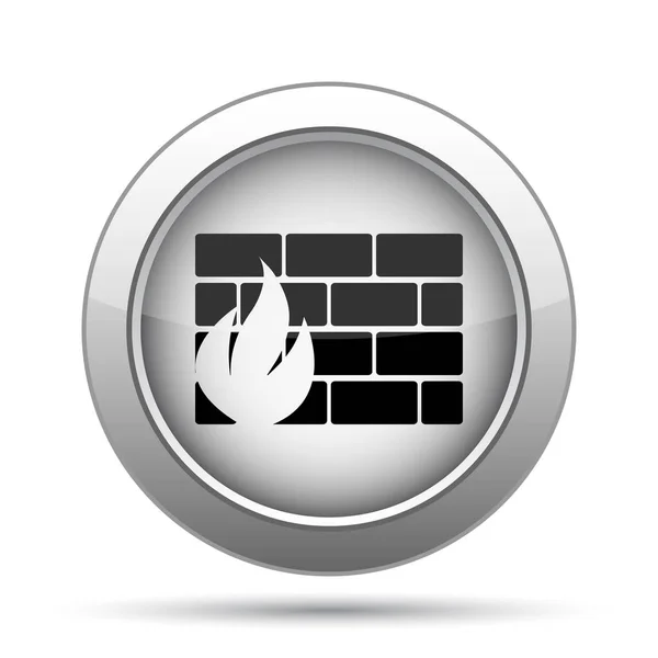 Icona Del Firewall Pulsante Internet Sfondo Bianco — Foto Stock