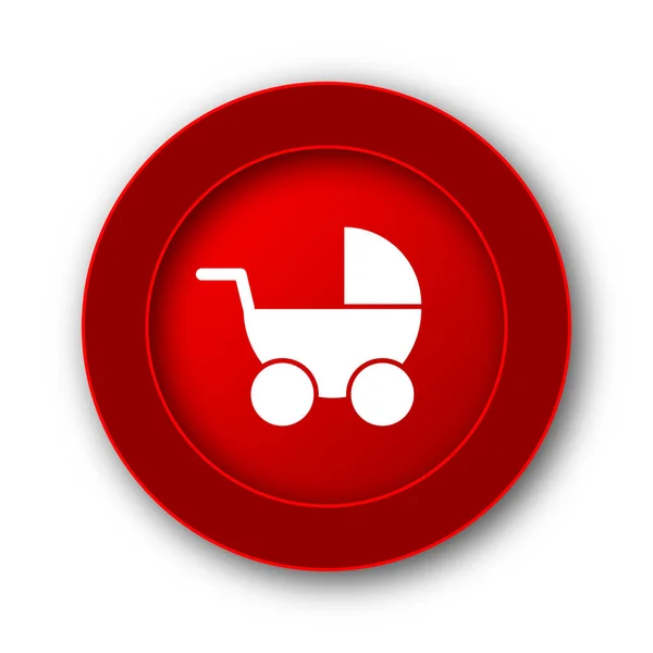 Het Pictogram Van Kinderwagen Internet Knop Witte Achtergrond — Stockfoto