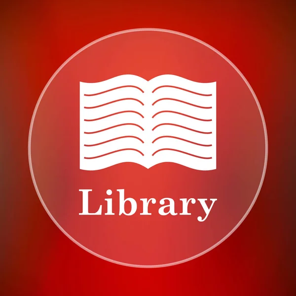 Library icon. Internet button on red background