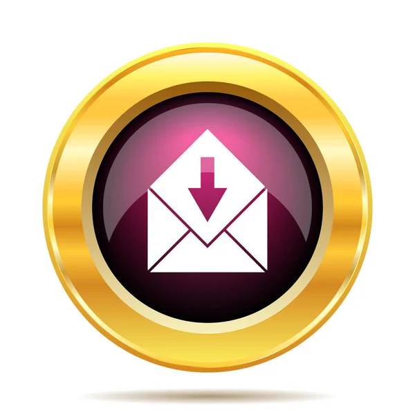 Ontvangen Mailpictogram Internet Knop Witte Achtergrond — Stockfoto