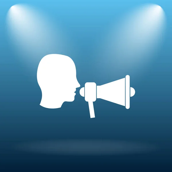 Megaphone Icon Internet Button Blue Background — Stock Photo, Image