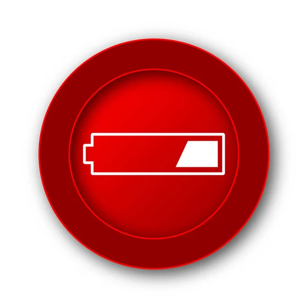 1第三个充电电池图标 白色背景上的互联网按钮 — 图库照片