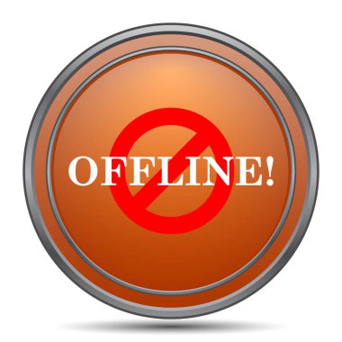 Çevrimdışı simgesi. Beyaz arka plan turuncu internet düğme