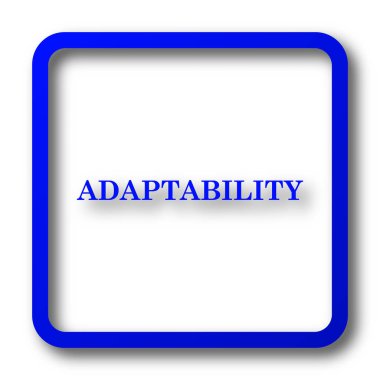 Adaptasyon simgesi. Adaptasyon Web sitesi düğmesini beyaz arka plan üzerinde.