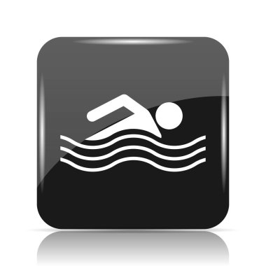 Su spor simgesi. Beyaz arka plan üzerinde Internet düğmesi