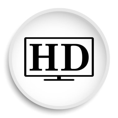 HD Tv simgesi. HD Tv Web sitesi düğmesini beyaz arka plan üzerinde.  