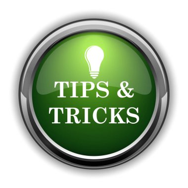 Keyif ve hileci simgesi. Beyaz arka plan üzerinde İpuçları Web sitesi düğmesini