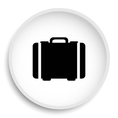 Bavul simgesi. Bavul Web sitesi düğmesini beyaz arka plan üzerinde.