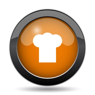 Şef simgesi. Şef Web sitesi düğmesini beyaz arka plan üzerinde