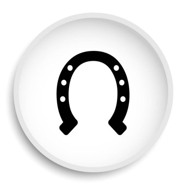 At nalı simgesi. At nalı Web sitesi düğmesini beyaz arka plan üzerinde.