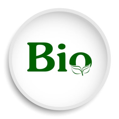 Biyo simgesi. Bio Web sitesi düğmesini beyaz arka plan üzerinde. 