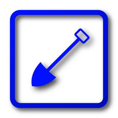 Kürek simgesi. Beyaz arka plan üzerinde Web sitesi düğmesini kürek.