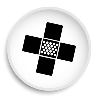 Tıbbi yama simge. Beyaz arka plan üzerinde tıbbi yama web sitesi düğmesini. 