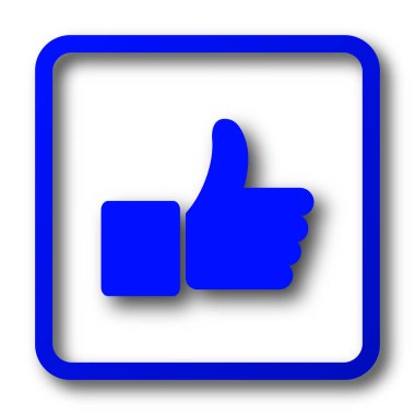 Başparmak yukarı simgesi. Beyaz arka plan üzerinde Web sitesi düğmesini yukarı başparmak.