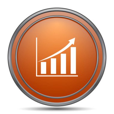 Grafik simgesini. Beyaz arka plan turuncu internet düğme