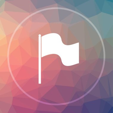 Bayrak simgesi. Düşük poli arka plan bayrak Web sitesi düğmesini