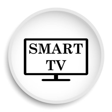 Akıllı tv simgesi. Akıllı tv Web sitesi düğmesi beyaz arka plan üzerinde. 