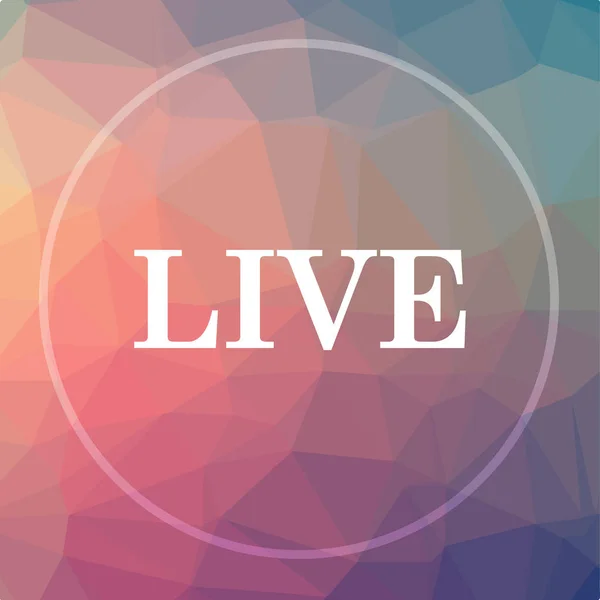Live icon. Live website button on low poly background