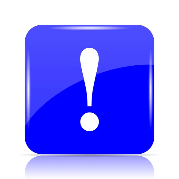 Icono Atención Botón Azul Del Sitio Web Sobre Fondo Blanco —  Fotos de Stock