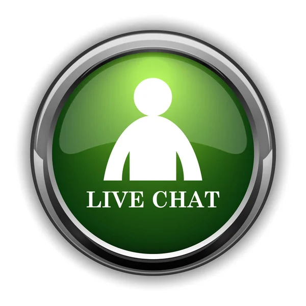 Icône Chat Direct Live Chat Bouton Site Sur Fond Blanc — Photo