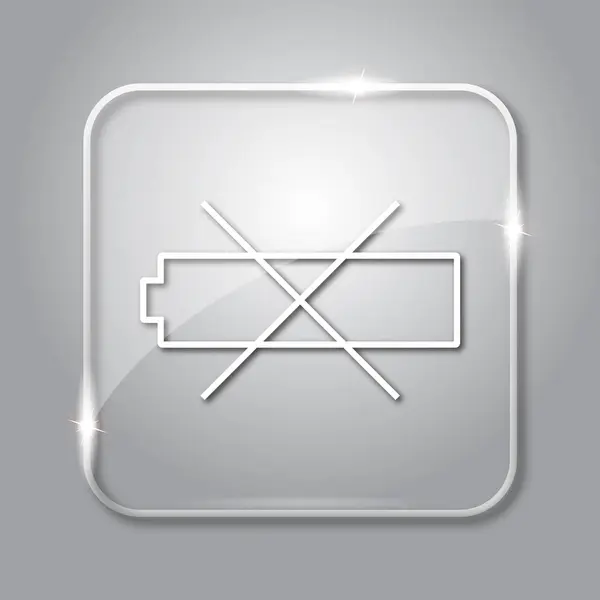空电池图标 灰色背景上的透明互联网按钮 — 图库照片