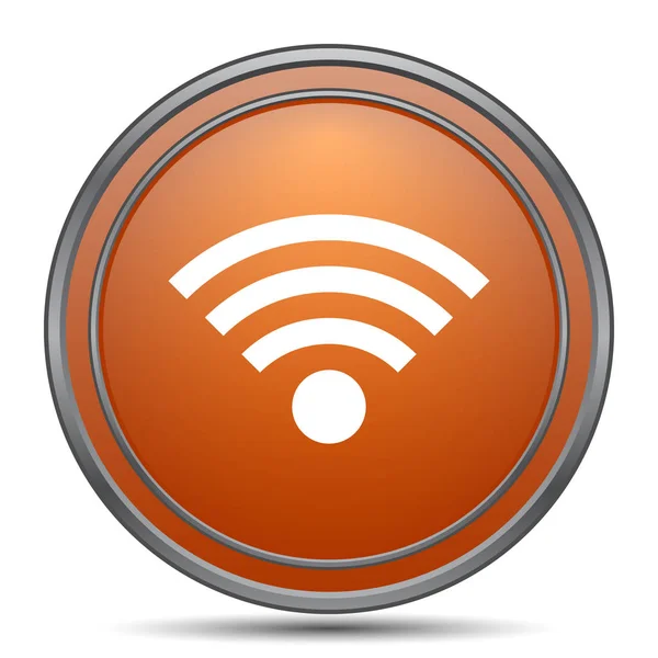 Wireless Sign Icon Orange Internet Button White Background — Stock Photo, Image