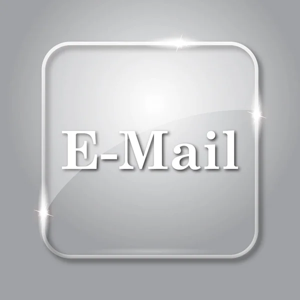 Ikona Wiadomości Mail Przezroczysty Przycisk Internet Szarym Tle — Zdjęcie stockowe